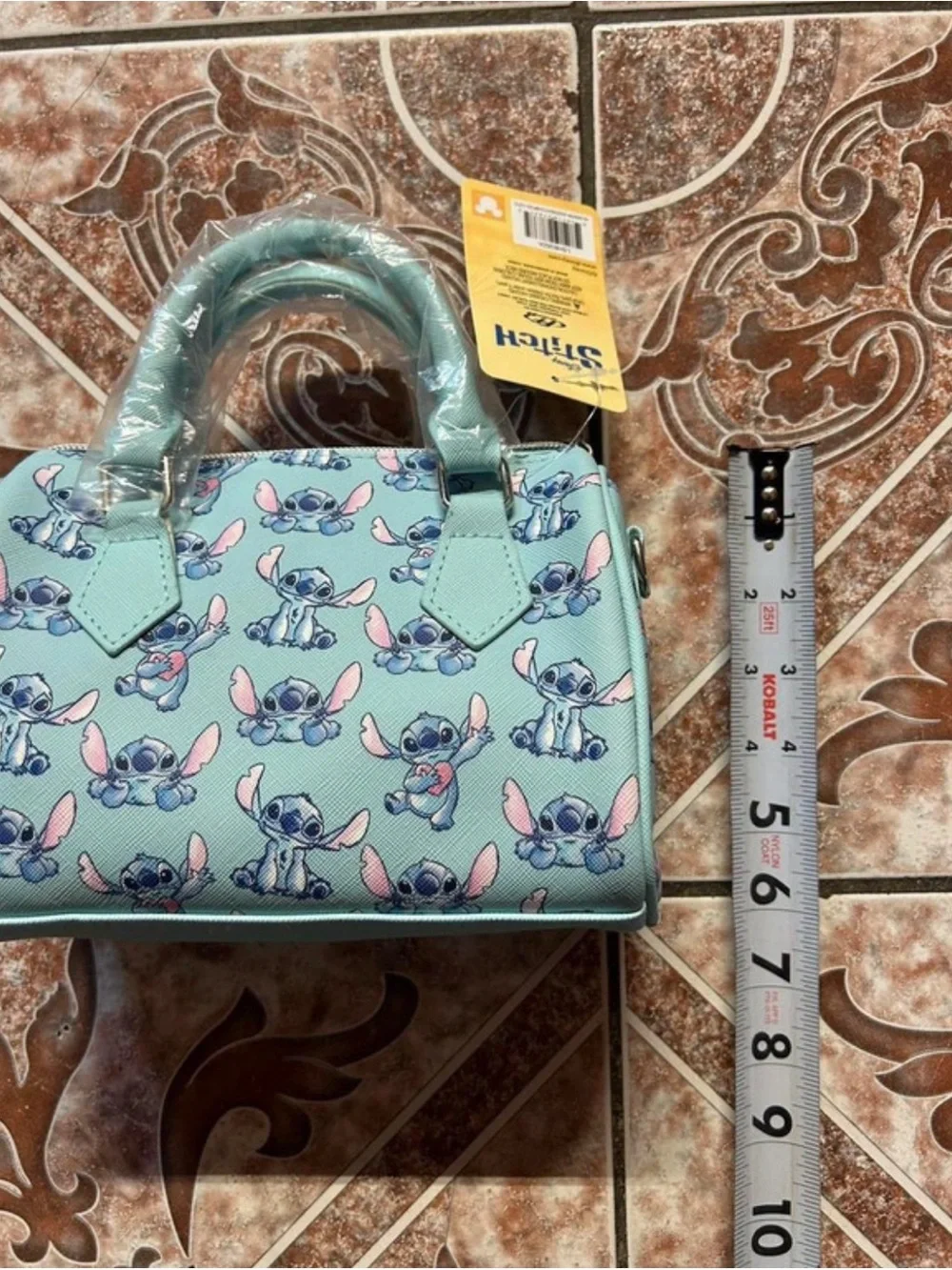 Disney Light Blue Stitch Pattern Kids Mini Handbag with wallet
